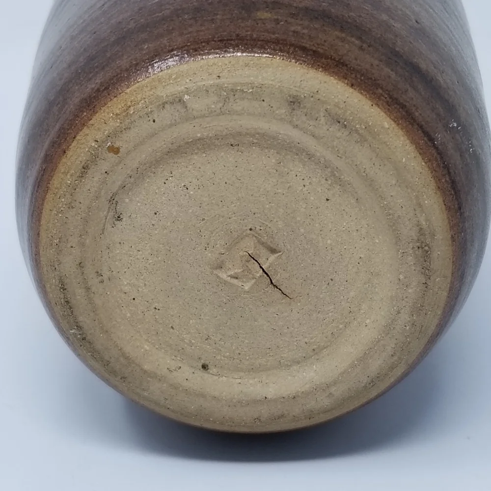 Pottery Jug Handle Spout Stoneware Marked M